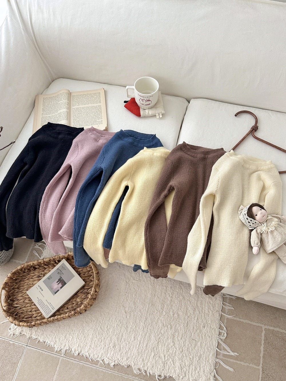 長袖Tシャツ 韓国風タートルネックリブニットプルオーバー/セータ【mh0010768】