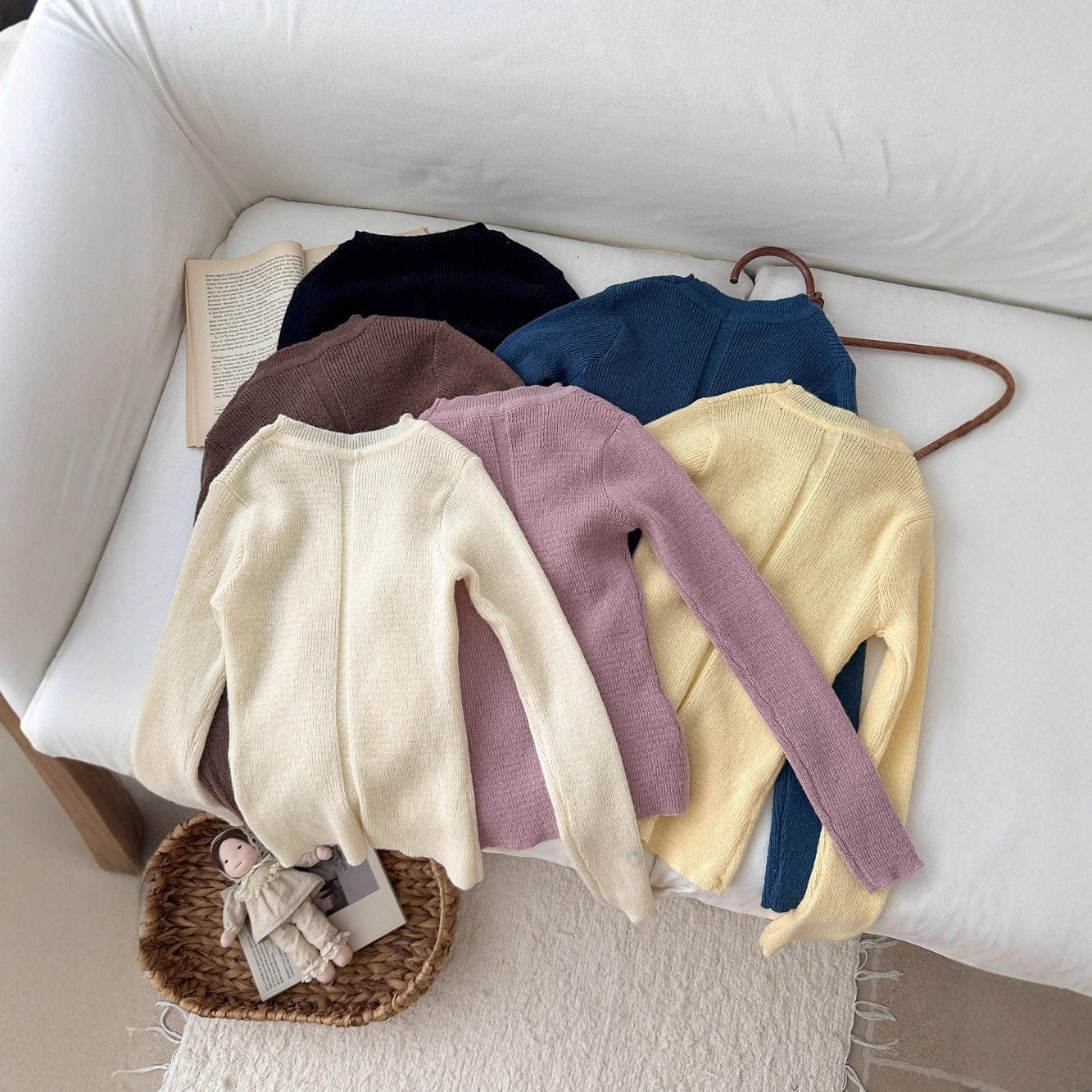 長袖Tシャツ 韓国風タートルネックリブニットプルオーバー/セータ【mh0010768】