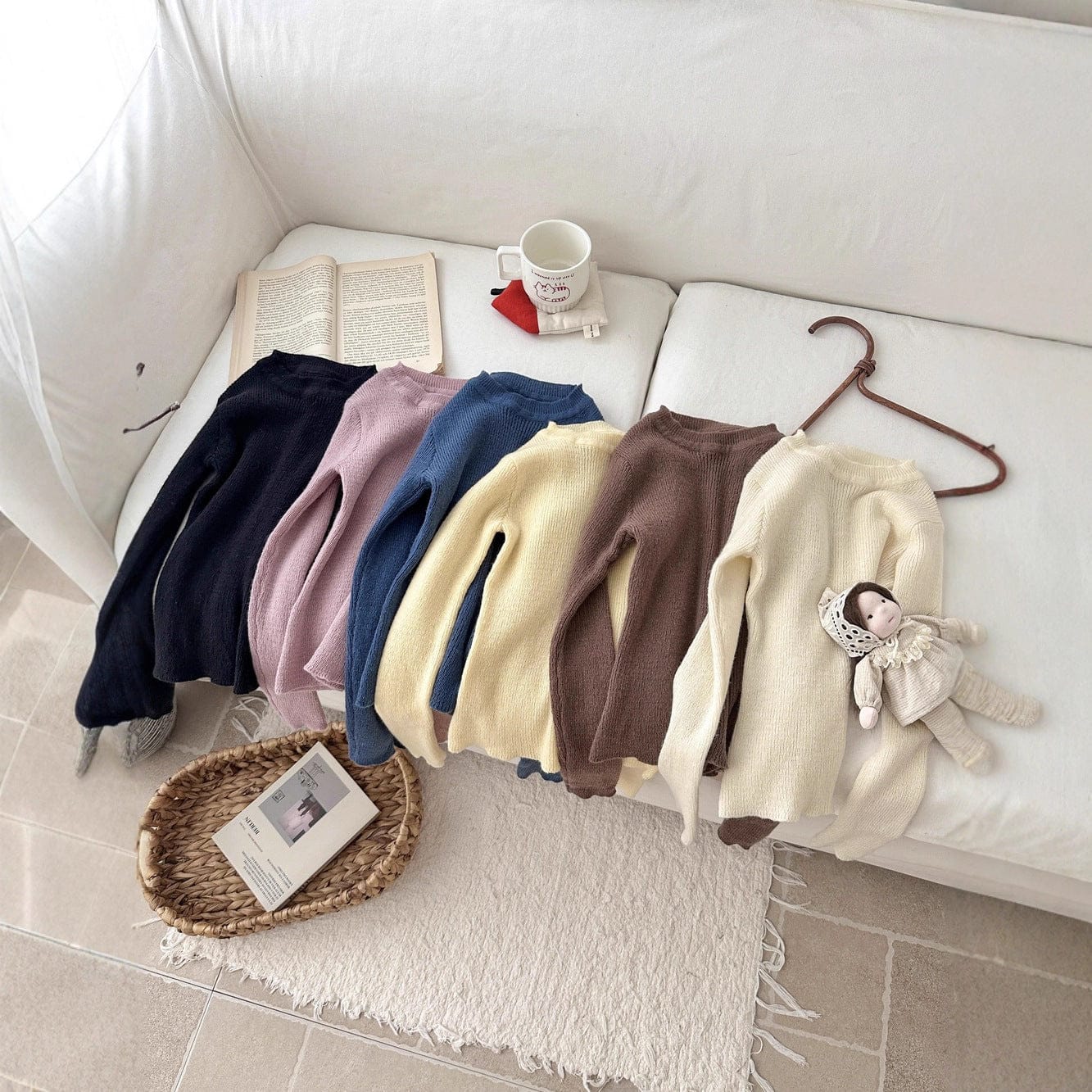 長袖Tシャツ 韓国風タートルネックリブニットプルオーバー/セータ【mh0010768】