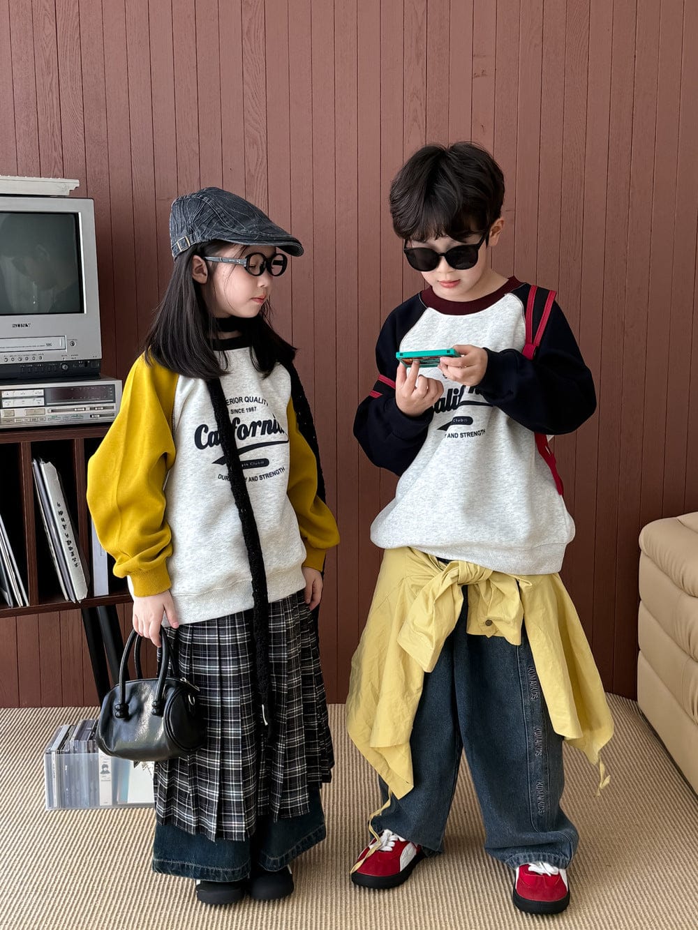 長袖Tシャツ グラフィックプリント長袖スウェット ラグランスリーブトップス【mh0010955】