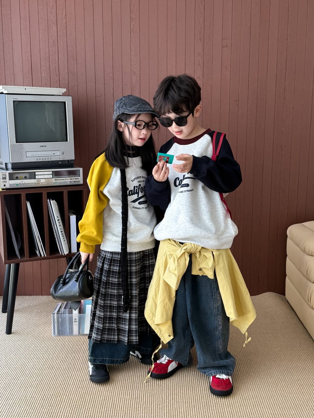 長袖Tシャツ グラフィックプリント長袖スウェット ラグランスリーブトップス【mh0010955】