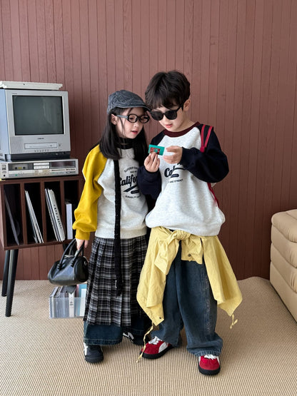 長袖Tシャツ グラフィックプリント長袖スウェット ラグランスリーブトップス【mh0010955】