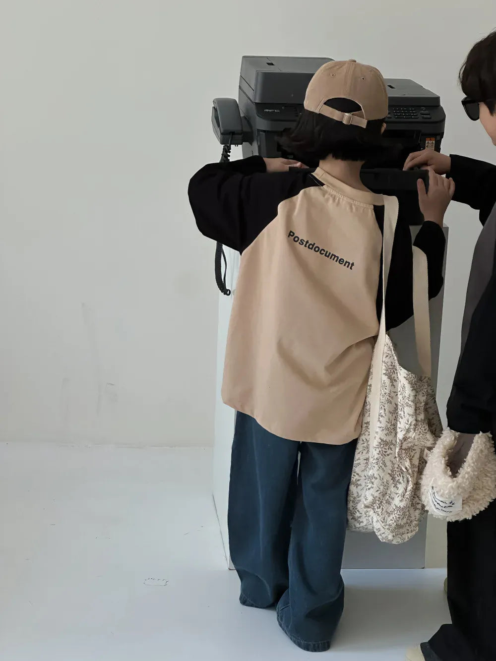 長袖Tシャツ キッズトップス パッチワークラグランスリーブプリント柄長袖Tシャツ 2カラー【mh0007370】