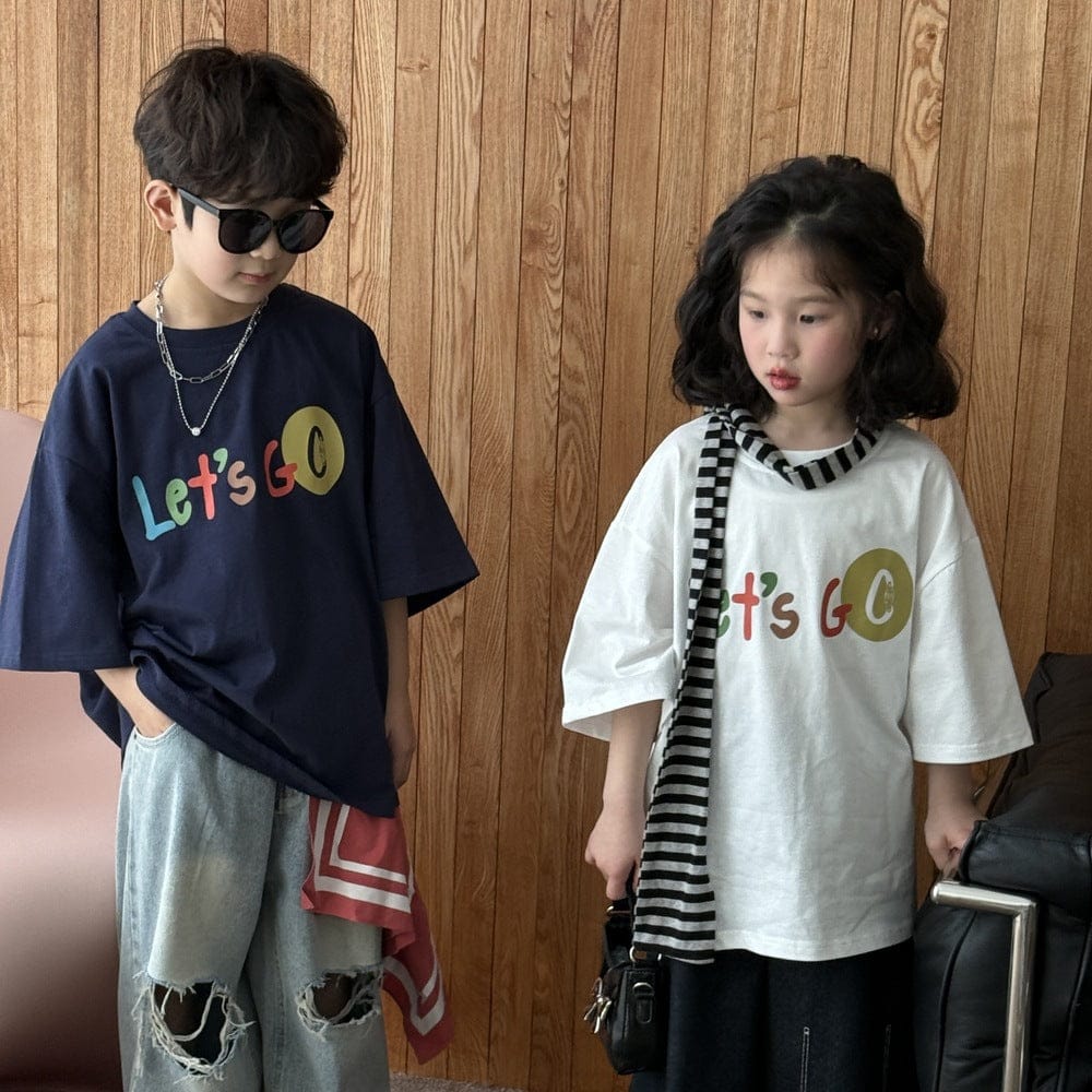 半袖Tシャツ カラフルレターロゴプリント半袖Tシャツ【mh0009679】