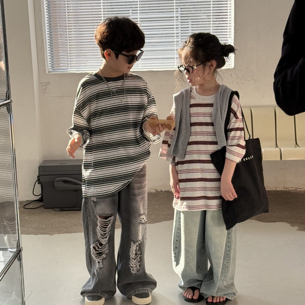 半袖Tシャツ レトロボーダー半袖Tシャツ【mh0009688】