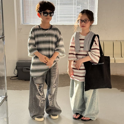 半袖Tシャツ レトロボーダー半袖Tシャツ【mh0009688】