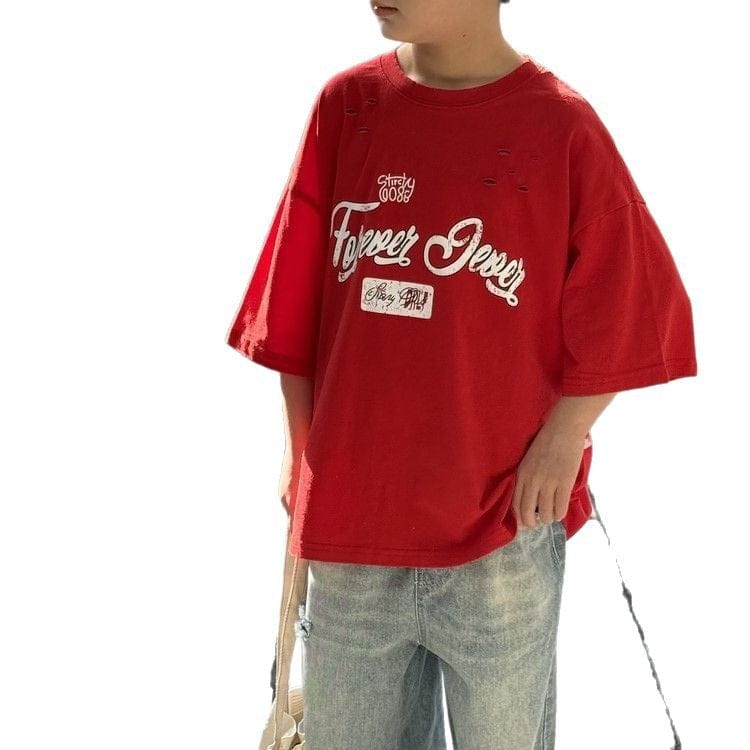 半袖Tシャツ レターロゴプリント半袖Tシャツ【mh0009693】