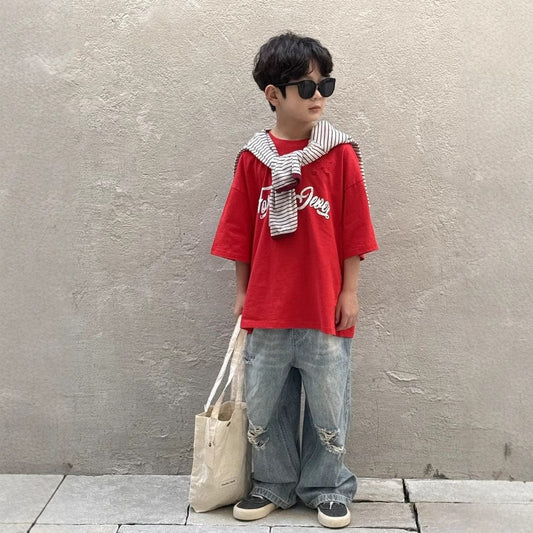 半袖Tシャツ レターロゴプリント半袖Tシャツ【mh0009693】