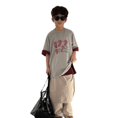 半袖Tシャツ ドッグ犬プリントルーズ半袖Tシャツ【mh0009698】