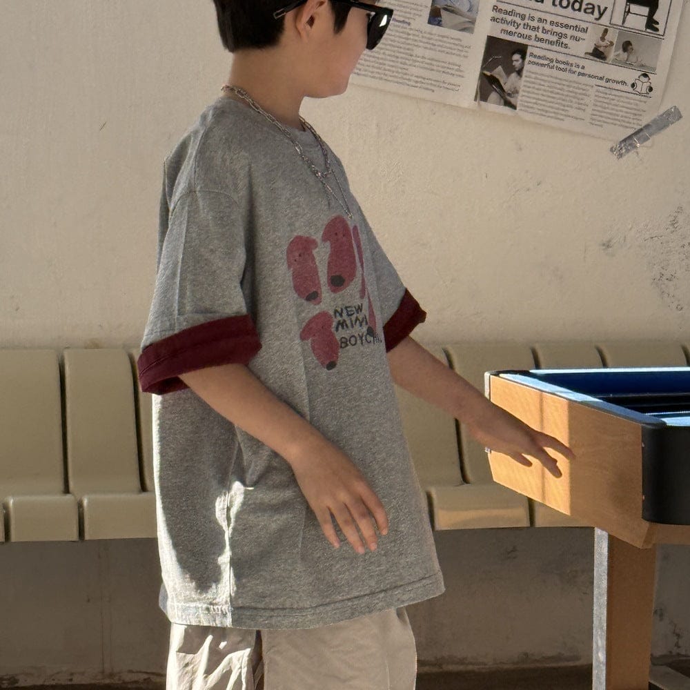 半袖Tシャツ ドッグ犬プリントルーズ半袖Tシャツ【mh0009698】