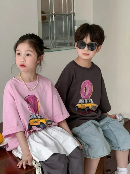 半袖Tシャツ ドーナツカープリント半袖Tシャツ【mh0010044】