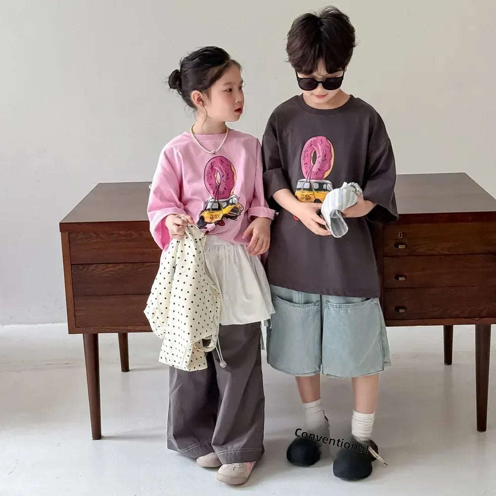 半袖Tシャツ ドーナツカープリント半袖Tシャツ【mh0010044】