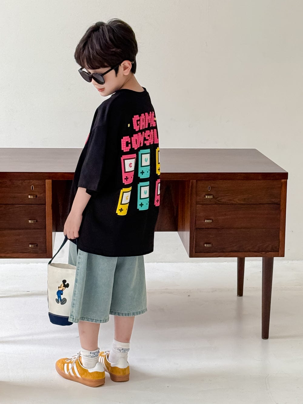 半袖Tシャツ レターゲームコンソール半袖Tシャツ【mh0010052】