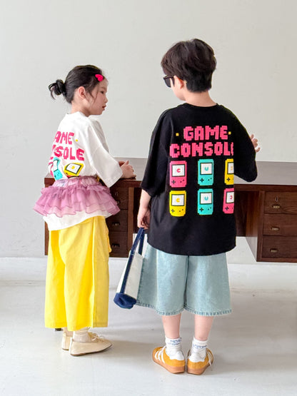 半袖Tシャツ レターゲームコンソール半袖Tシャツ【mh0010052】