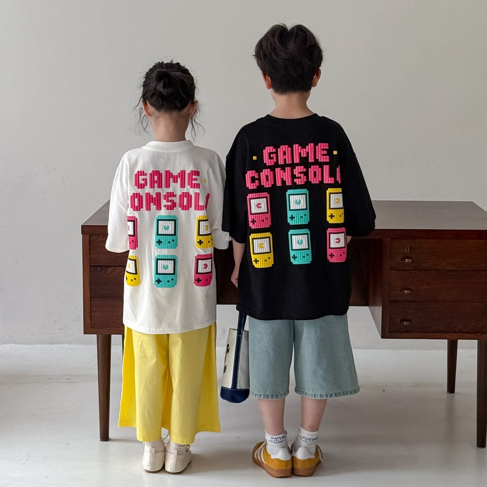 半袖Tシャツ レターゲームコンソール半袖Tシャツ【mh0010052】