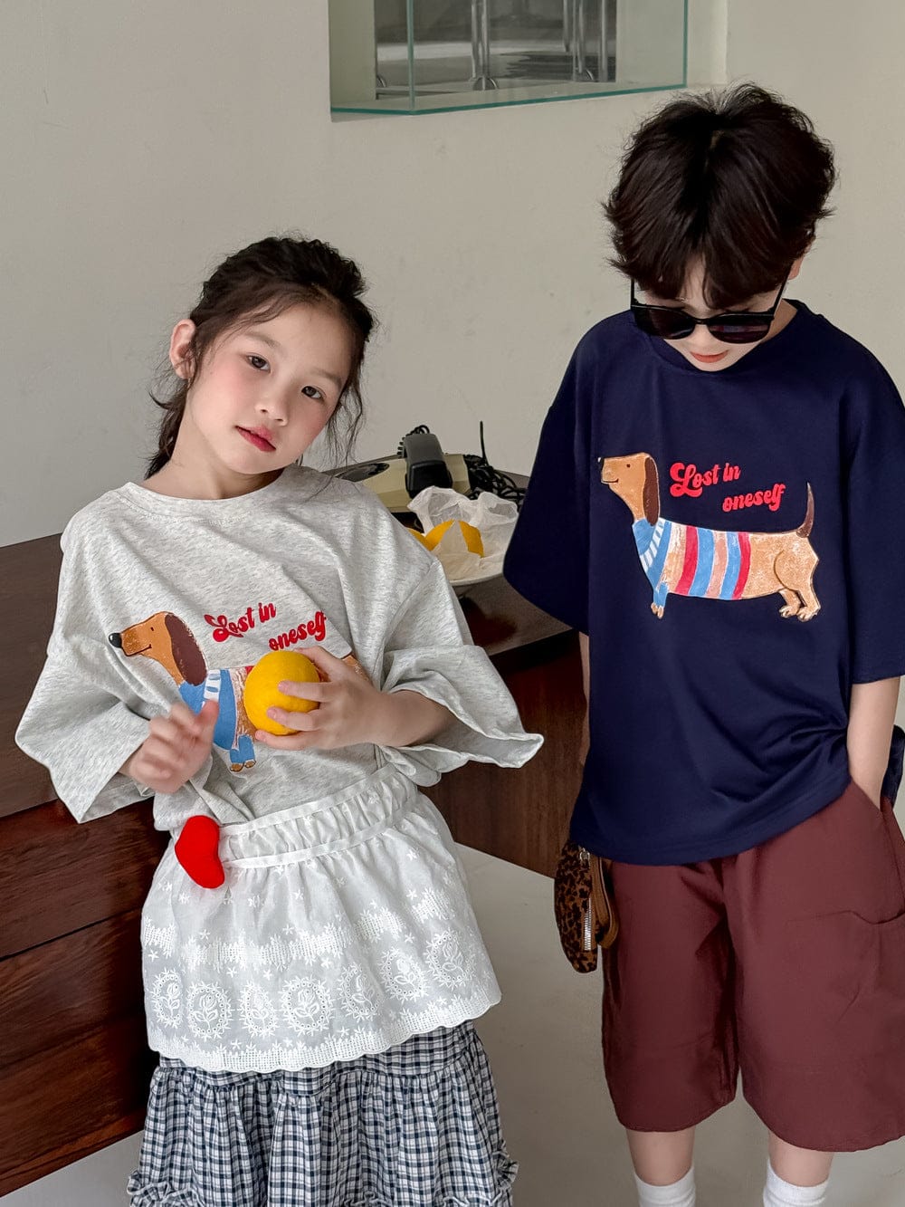 半袖Tシャツ ダックスフントプリント半袖Tシャツ【mh0010053】