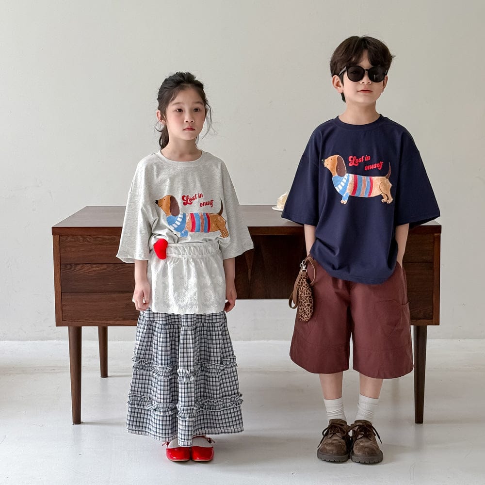 半袖Tシャツ ダックスフントプリント半袖Tシャツ【mh0010053】