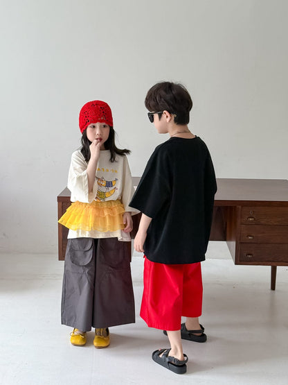 半袖Tシャツ レターバナナプリント半袖Tシャツ【mh0010056】