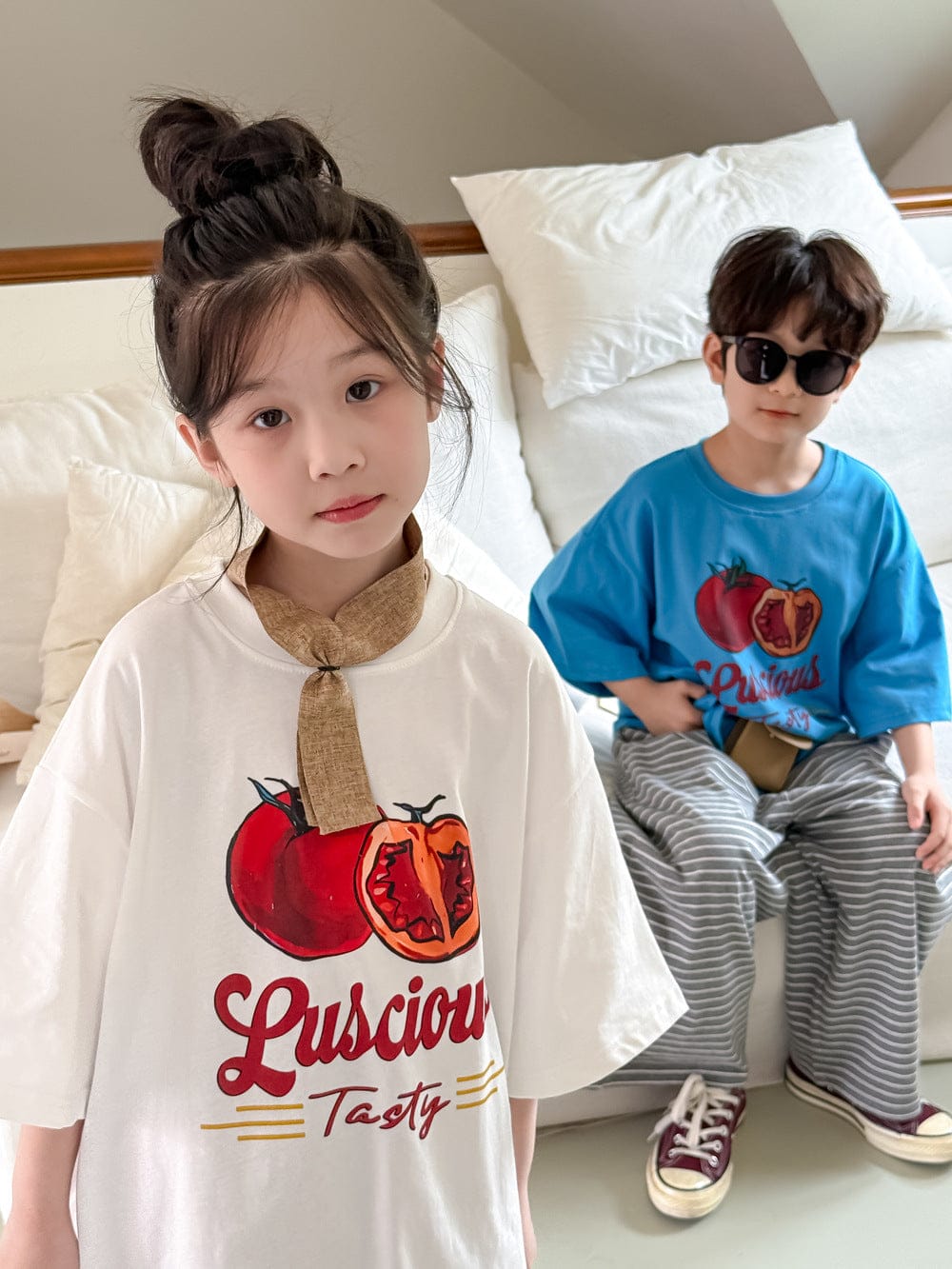 半袖Tシャツ トマトプリント半袖Tシャツ【mh0010058】