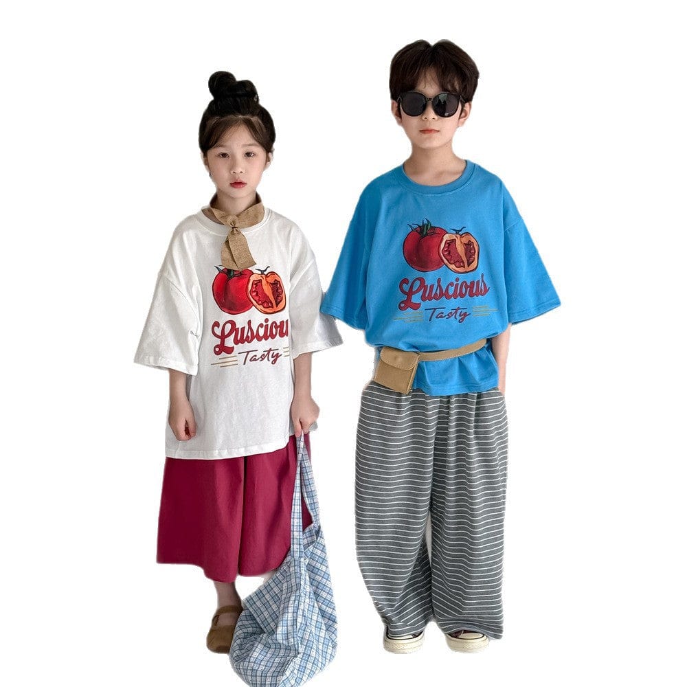 半袖Tシャツ トマトプリント半袖Tシャツ【mh0010058】