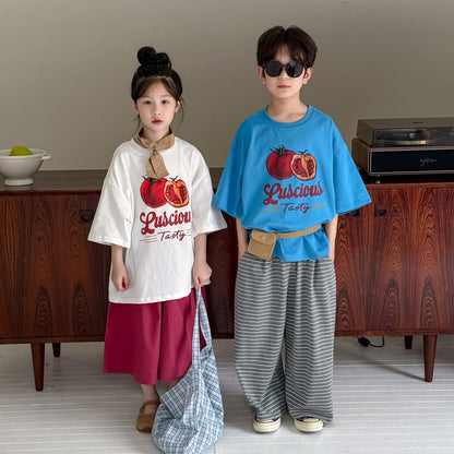 半袖Tシャツ トマトプリント半袖Tシャツ【mh0010058】