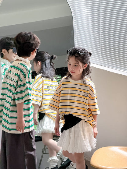 半袖Tシャツ バックレターロゴボーダー半袖Tシャツ【mh0010059】