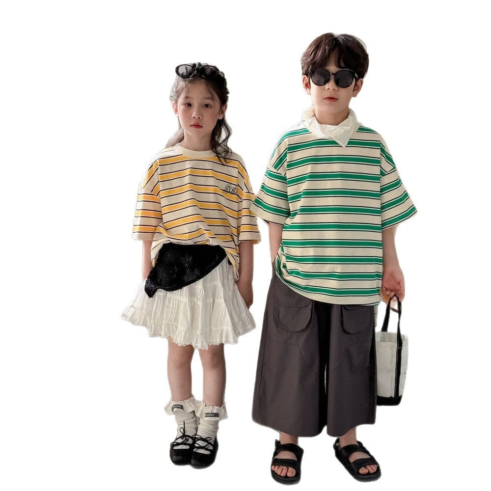 半袖Tシャツ バックレターロゴボーダー半袖Tシャツ【mh0010059】