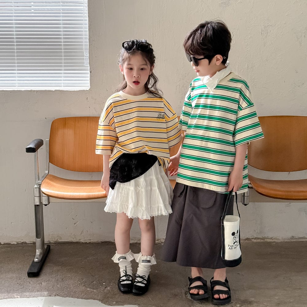 半袖Tシャツ バックレターロゴボーダー半袖Tシャツ【mh0010059】