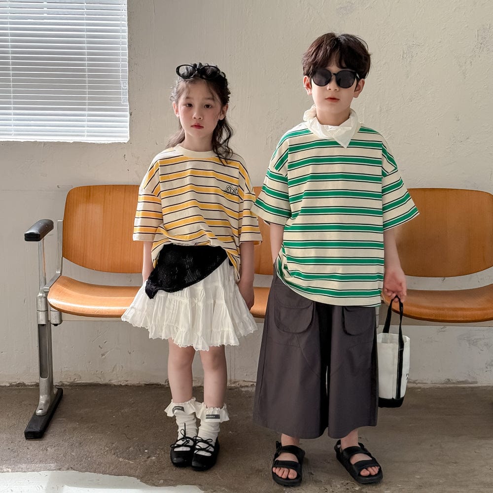 半袖Tシャツ バックレターロゴボーダー半袖Tシャツ【mh0010059】