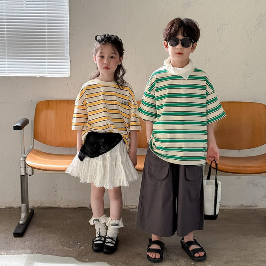 半袖Tシャツ バックレターロゴボーダー半袖Tシャツ【mh0010059】