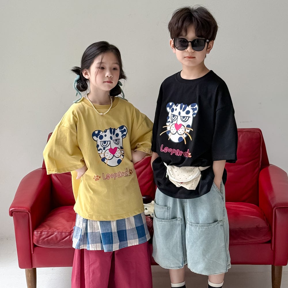 半袖Tシャツ レオパードプリント半袖Tシャツ【mh0010060】