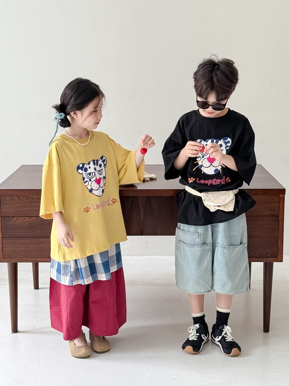 半袖Tシャツ レオパードプリント半袖Tシャツ【mh0010060】