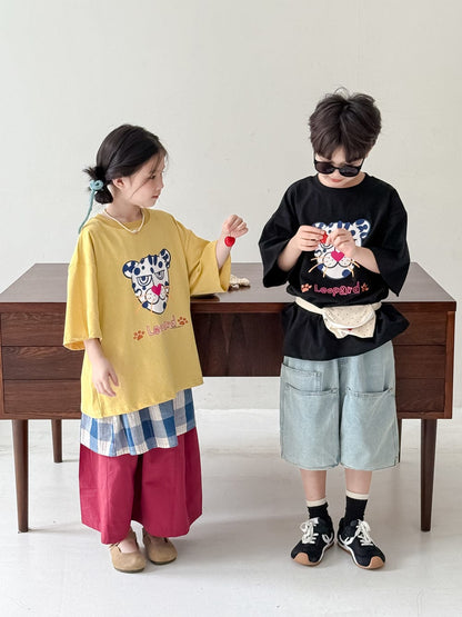 半袖Tシャツ レオパードプリント半袖Tシャツ【mh0010060】