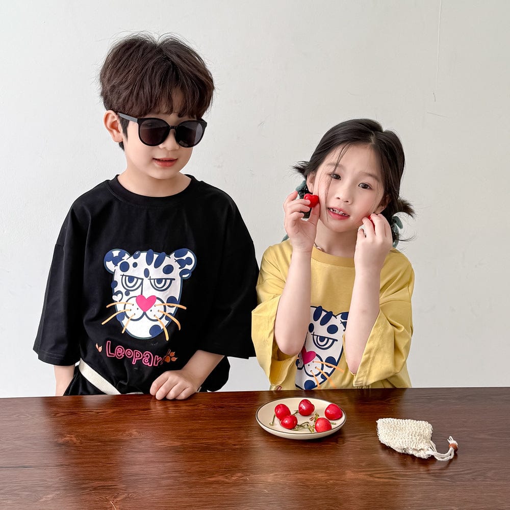 半袖Tシャツ レオパードプリント半袖Tシャツ【mh0010060】