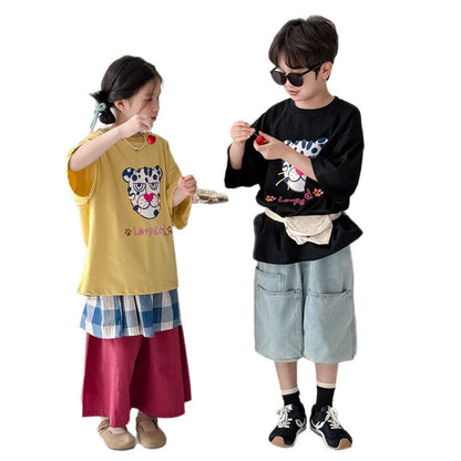 半袖Tシャツ レオパードプリント半袖Tシャツ【mh0010060】