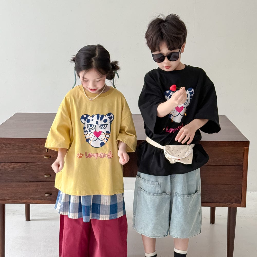 半袖Tシャツ レオパードプリント半袖Tシャツ【mh0010060】