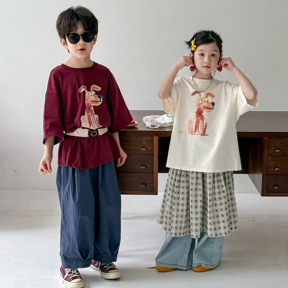 半袖Tシャツ ドッグプリント半袖Tシャツ【mh0010066】