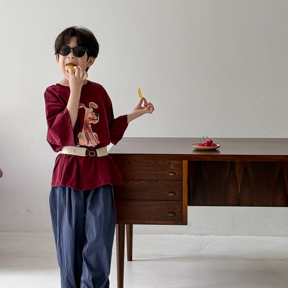 半袖Tシャツ ドッグプリント半袖Tシャツ【mh0010066】