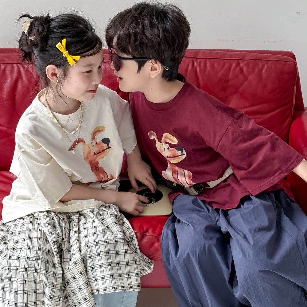 半袖Tシャツ ドッグプリント半袖Tシャツ【mh0010066】