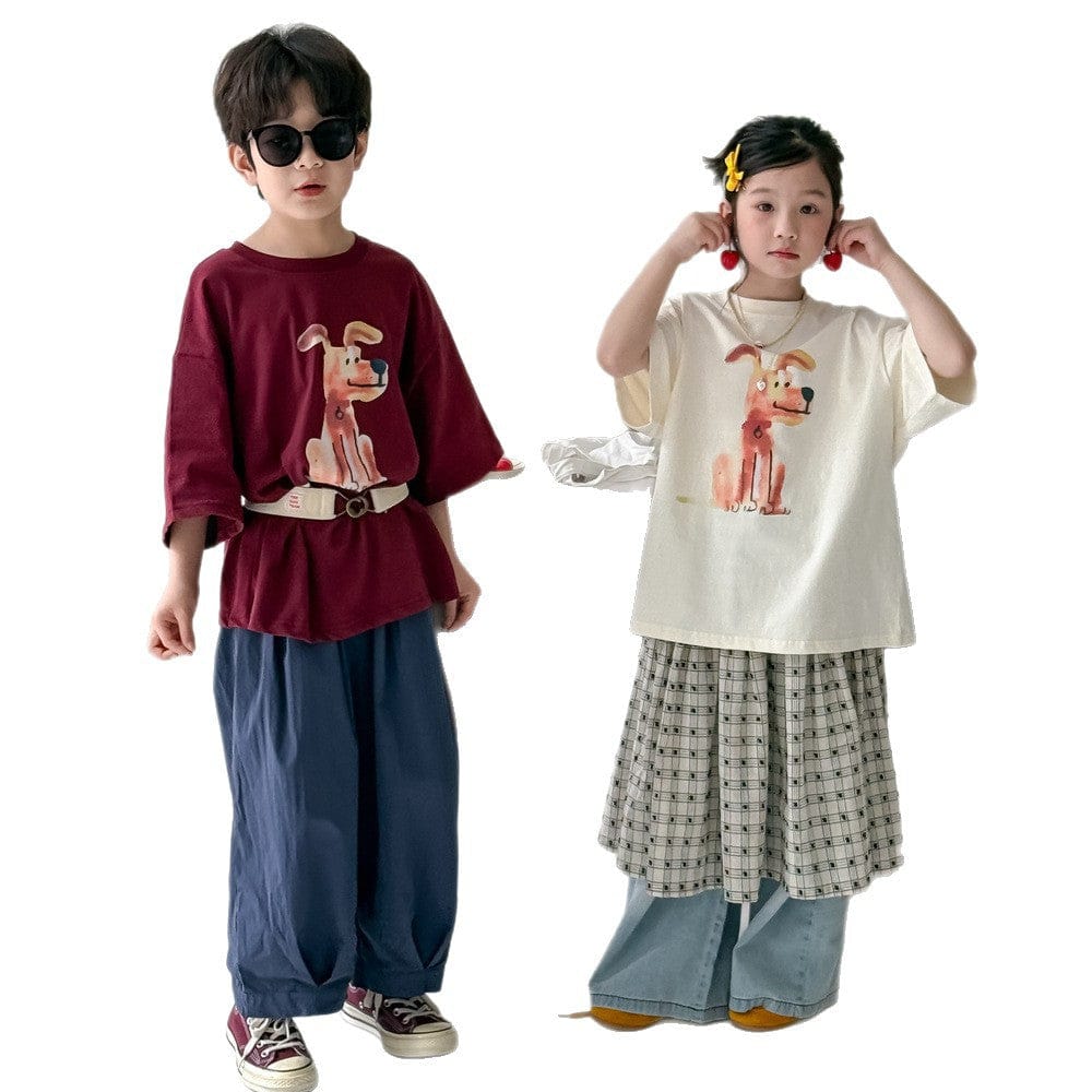 半袖Tシャツ ドッグプリント半袖Tシャツ【mh0010066】