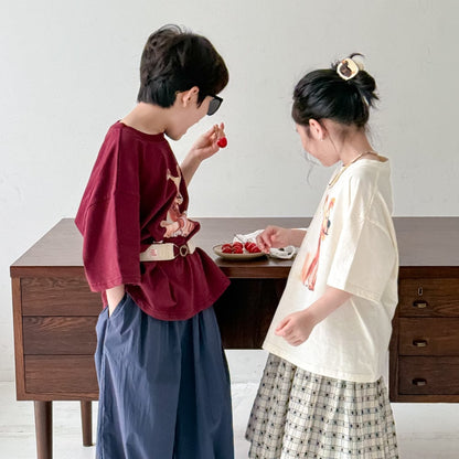 半袖Tシャツ ドッグプリント半袖Tシャツ【mh0010066】