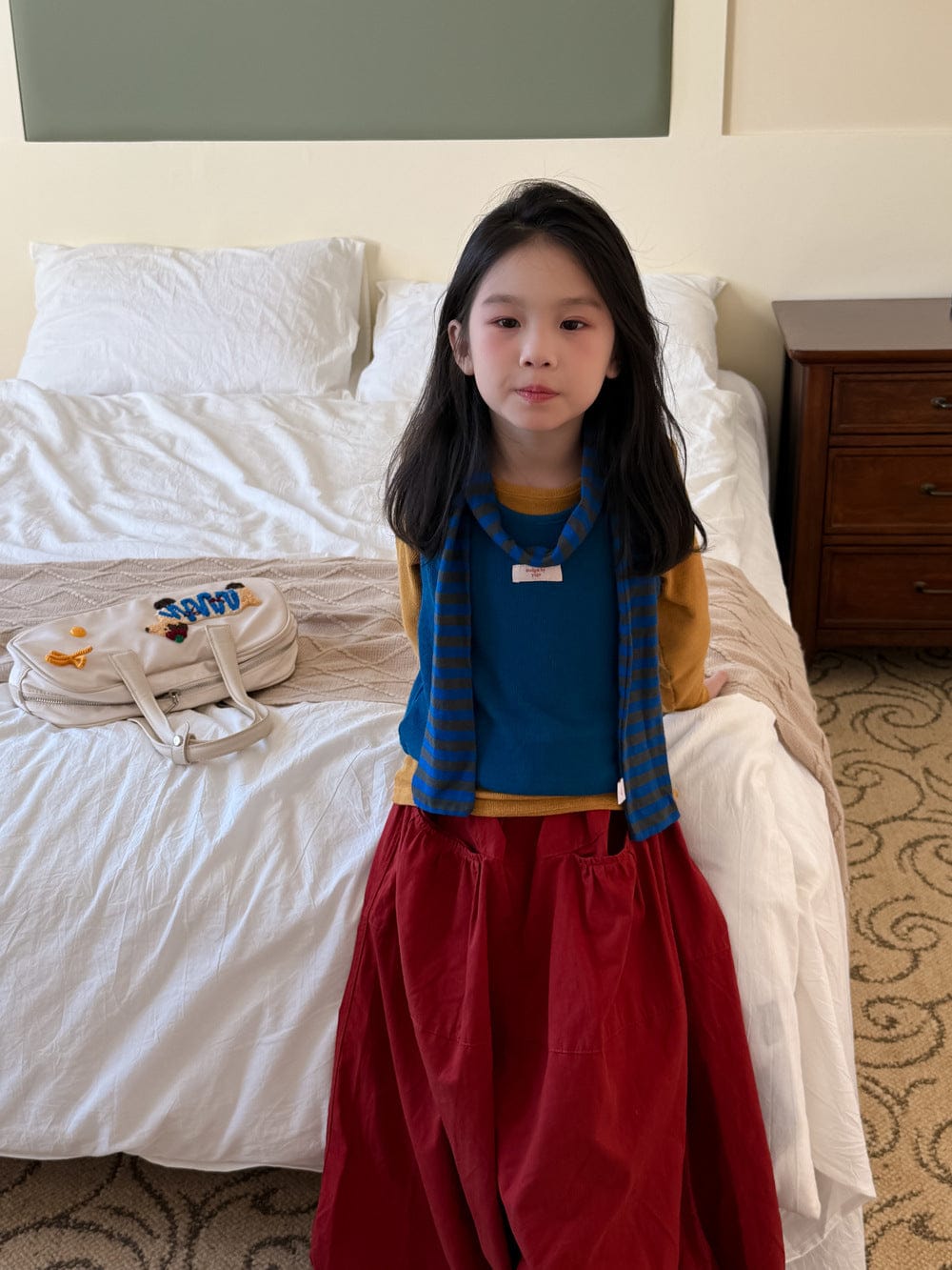 長袖Tシャツ ロゴワッペンニットベスト/リブ編み長袖Tシャツ 別売り【mh0010759】