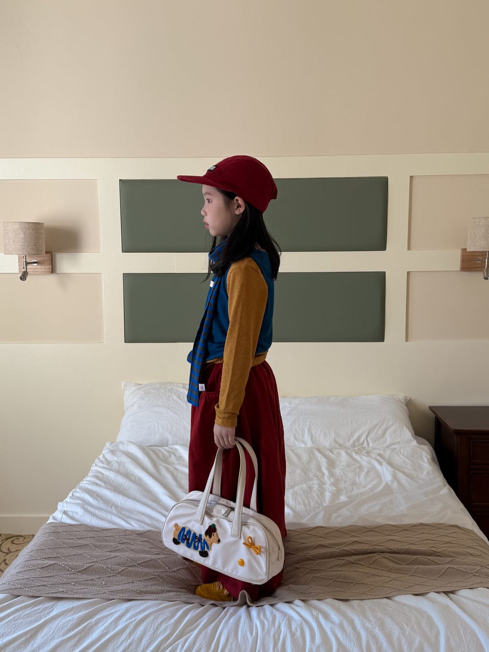 長袖Tシャツ ロゴワッペンニットベスト/リブ編み長袖Tシャツ 別売り【mh0010759】