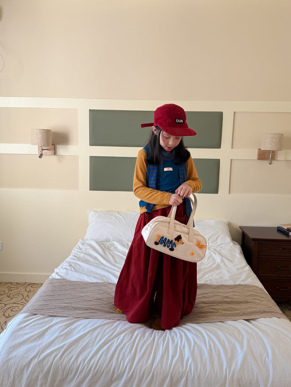 長袖Tシャツ ロゴワッペンニットベスト/リブ編み長袖Tシャツ 別売り【mh0010759】