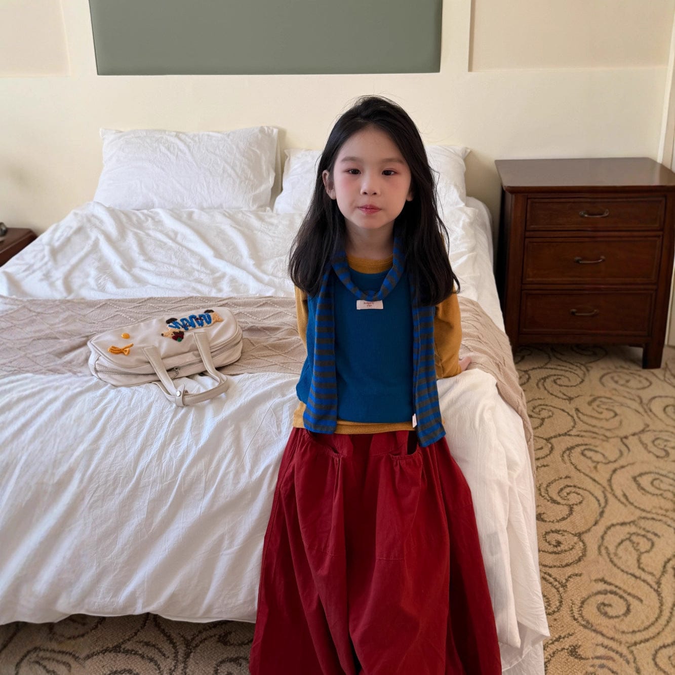 長袖Tシャツ ロゴワッペンニットベスト/リブ編み長袖Tシャツ 別売り【mh0010759】