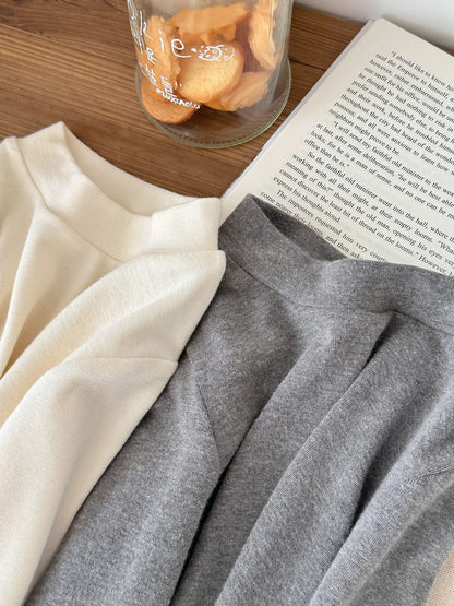 長袖Tシャツ フリルメロウハイネック長袖Tシャツ 無地カットソートップス【mh0010776】