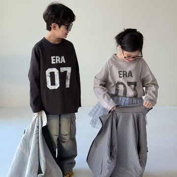 長袖Tシャツ ナンバーロゴプリントルーズ長袖Tシャツ【mh0010940】