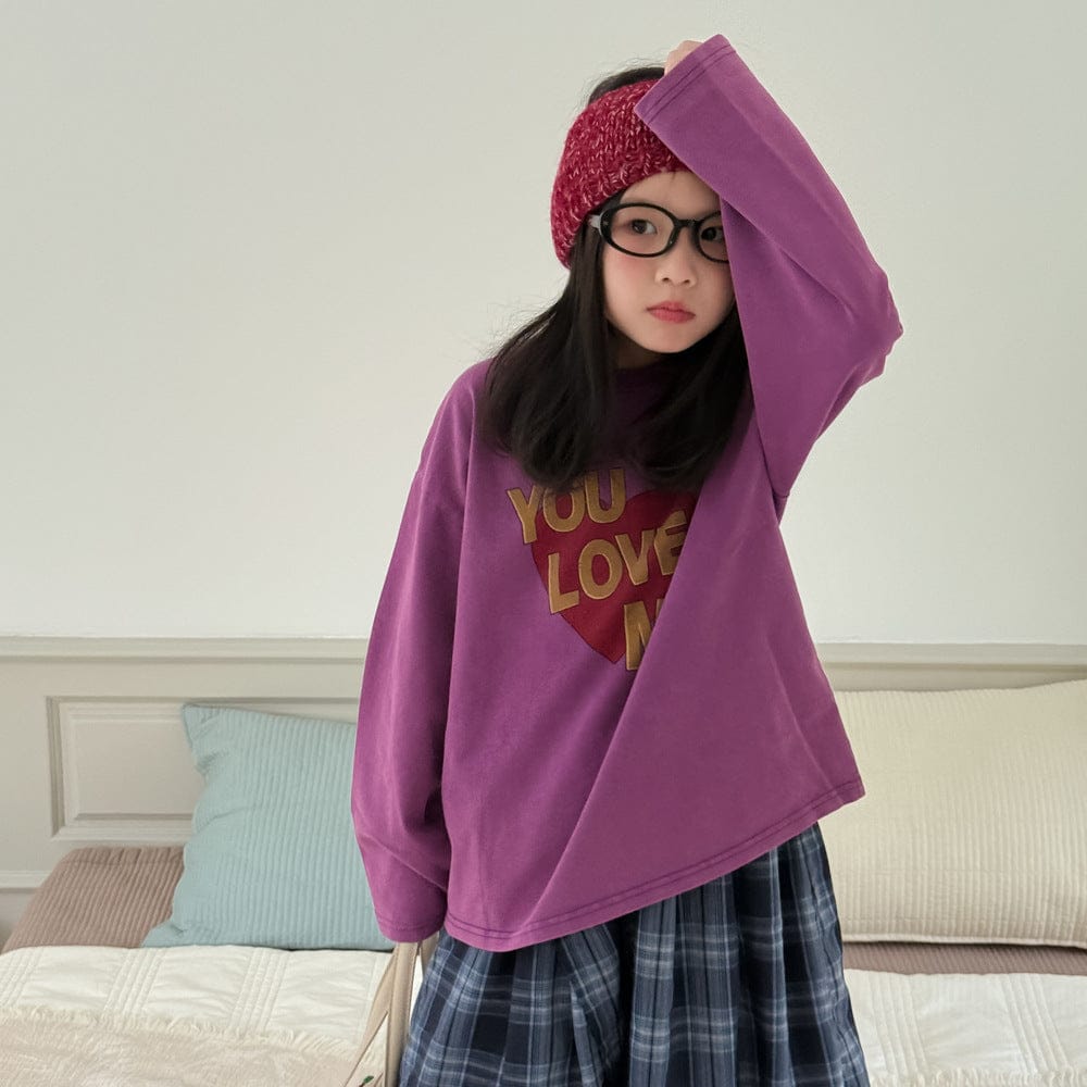 長袖Tシャツ ハートロゴプリント長袖スウェットTシャツ【mh0010946】