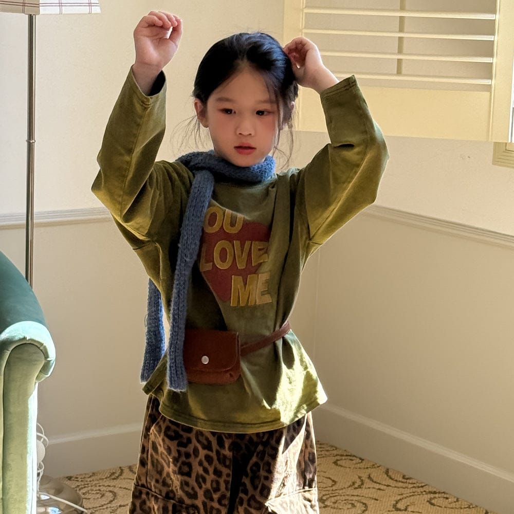 長袖Tシャツ ハートロゴプリント長袖スウェットTシャツ【mh0010946】