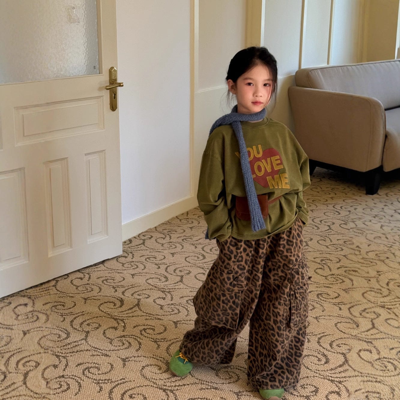 長袖Tシャツ ハートロゴプリント長袖スウェットTシャツ【mh0010946】